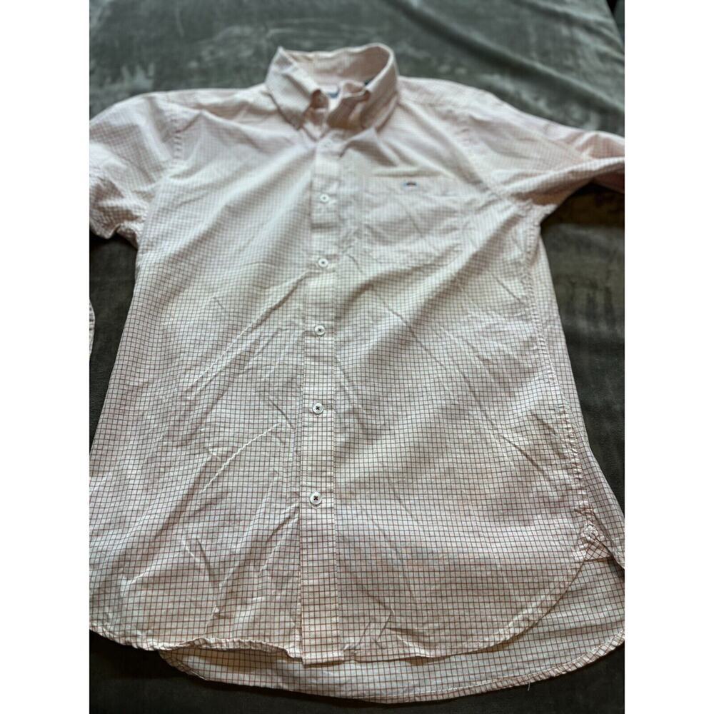 Fish Hippie Tailored Fit Shirt Men’s small Orange Plaid Button Up Long Sleeve